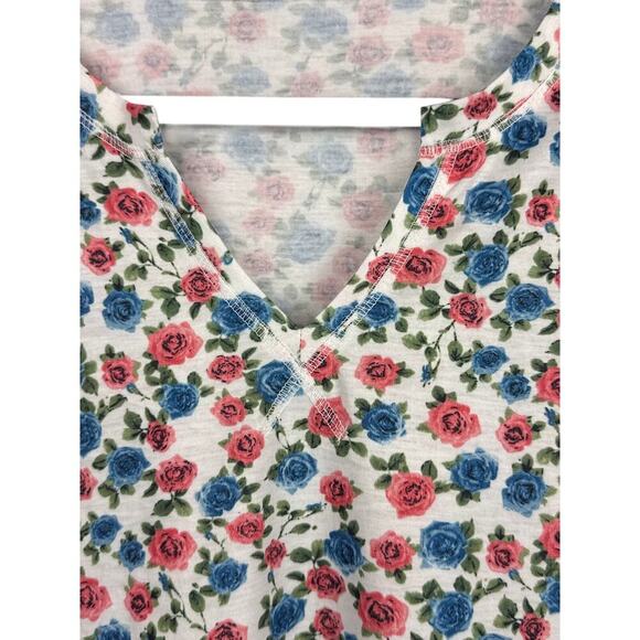 Women’s Lumion Blue & Pink Floral Patterned T-Shirt Sz XL - Picture 2 of 5